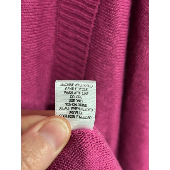 Birch NY NWT Womens Fuchsia Cowl Neck Pullover Sweater with Button Details SZ XL - Picture 7 of 10